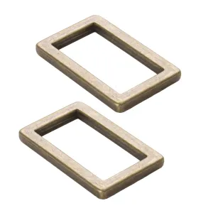 ByAnnie- Antique Brass 1” Flat Rectangle Rings, Set of Two