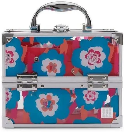 Caboodles Women's Train Case, Translucent Blue Floral Print