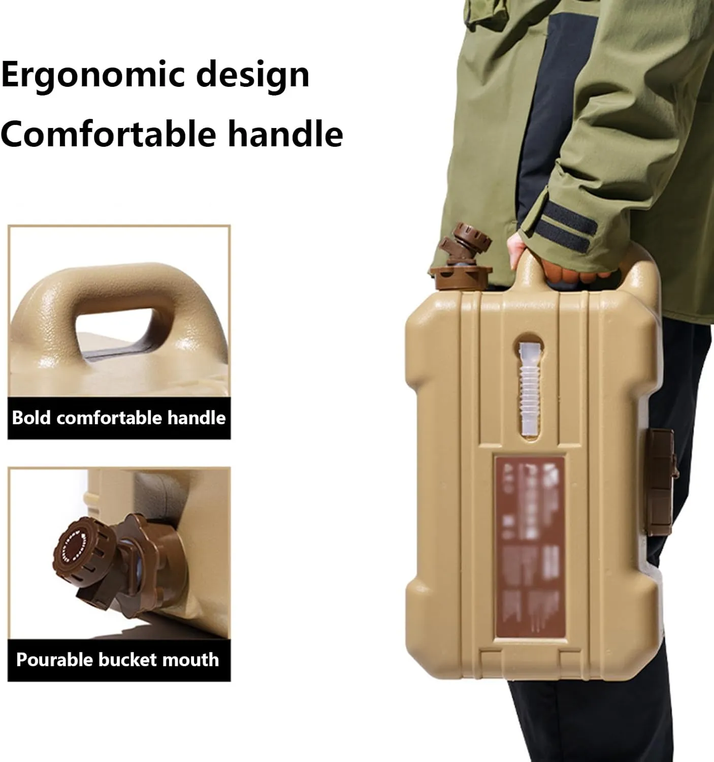 Camping Potable Water Storage Containers Water Jug with Spigot Portable Water Tank Refillable Food Grade BPA-Free Water Carrier Emergency Drinking for Outdoor Travel Hunting
