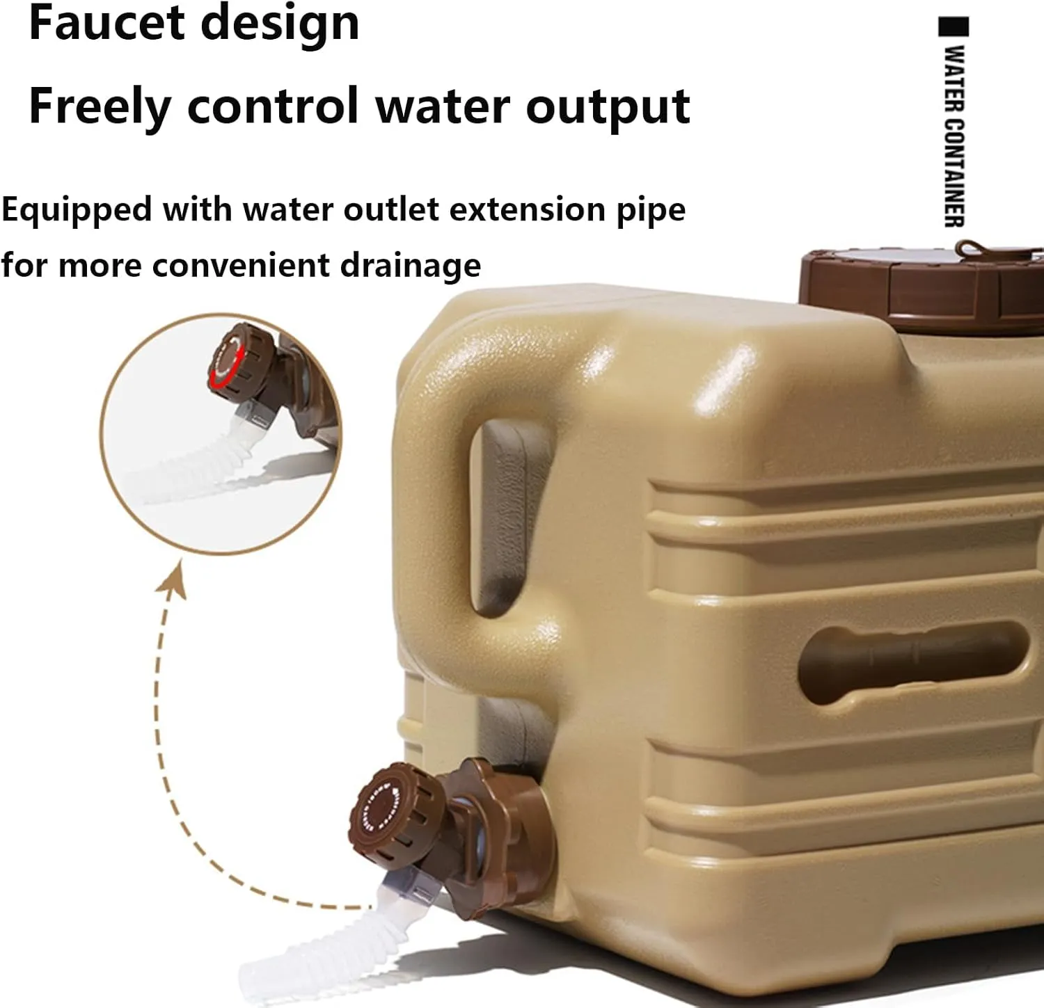 Camping Potable Water Storage Containers Water Jug with Spigot Portable Water Tank Refillable Food Grade BPA-Free Water Carrier Emergency Drinking for Outdoor Travel Hunting