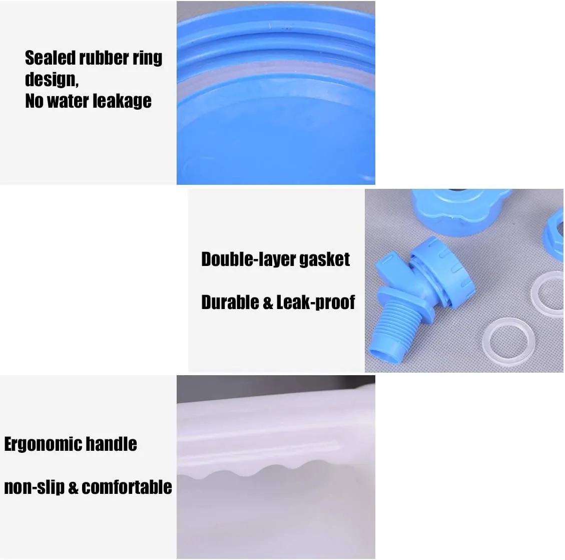 Camping Water Carrier Plastic Water Container with Tap Hose for Camping,HDPE Emergency Water Carrier Jug, Portable Drinking Water Storage Bucket for Home Picnic BBQ Self-Driving Tour Hikin(Size:16L)