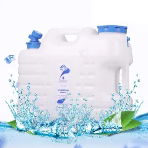 Camping Water Carrier Plastic Water Container with Tap Hose for Camping,HDPE Emergency Water Carrier Jug, Portable Drinking Water Storage Bucket for Home Picnic BBQ Self-Driving Tour Hikin(Size:16L)