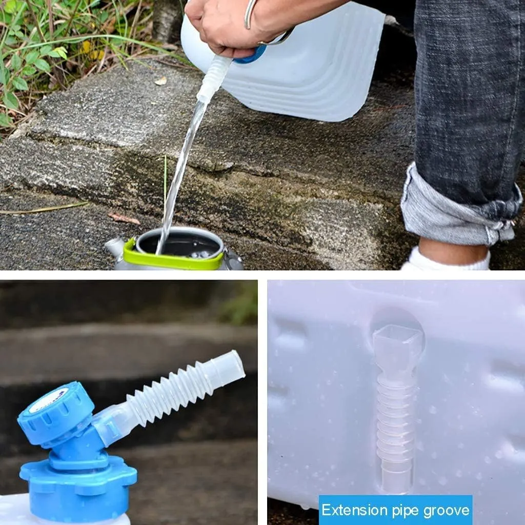 Camping Water Carrier Plastic Water Container with Tap Hose for Camping,HDPE Emergency Water Carrier Jug, Portable Drinking Water Storage Bucket for Home Picnic BBQ Self-Driving Tour Hikin(Size:16L)