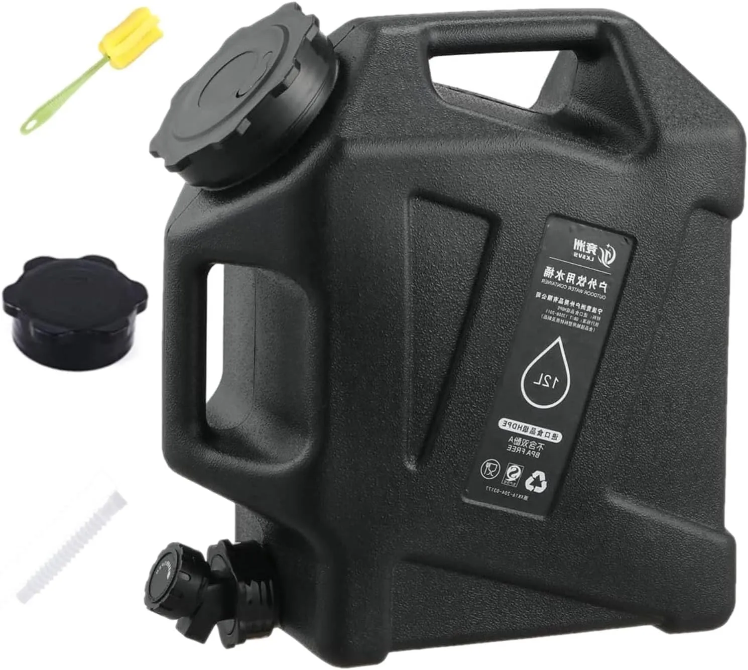 Camping Water Jug, 3.2 Gallon (12L) Portable Water Containers with Spigot, No Leakage Portable Emergency Water Tank Canteens for Camping and Emergency Storage