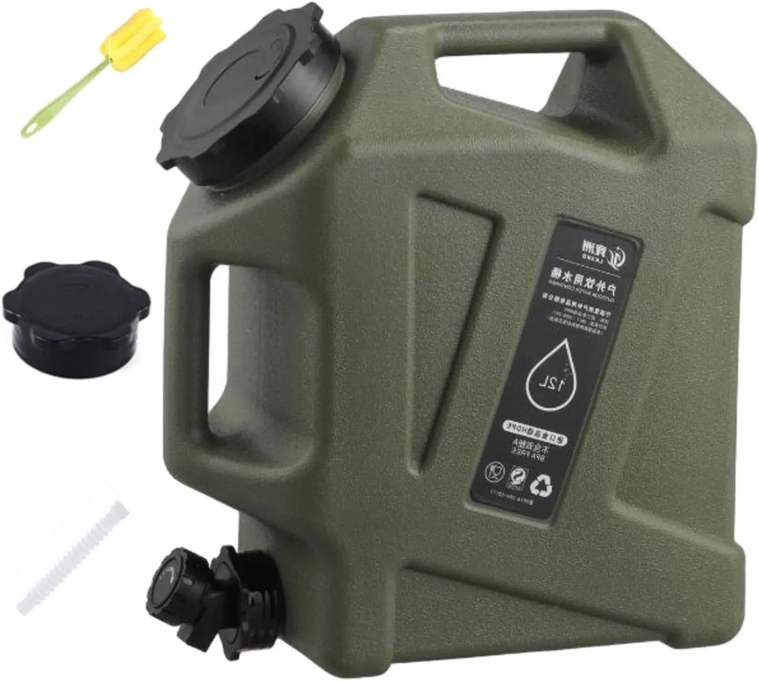 Camping Water Jug, 3.2 Gallon (12L) Portable Water Containers with Spigot, No Leakage Portable Emergency Water Tank Canteens for Camping and Emergency Storage