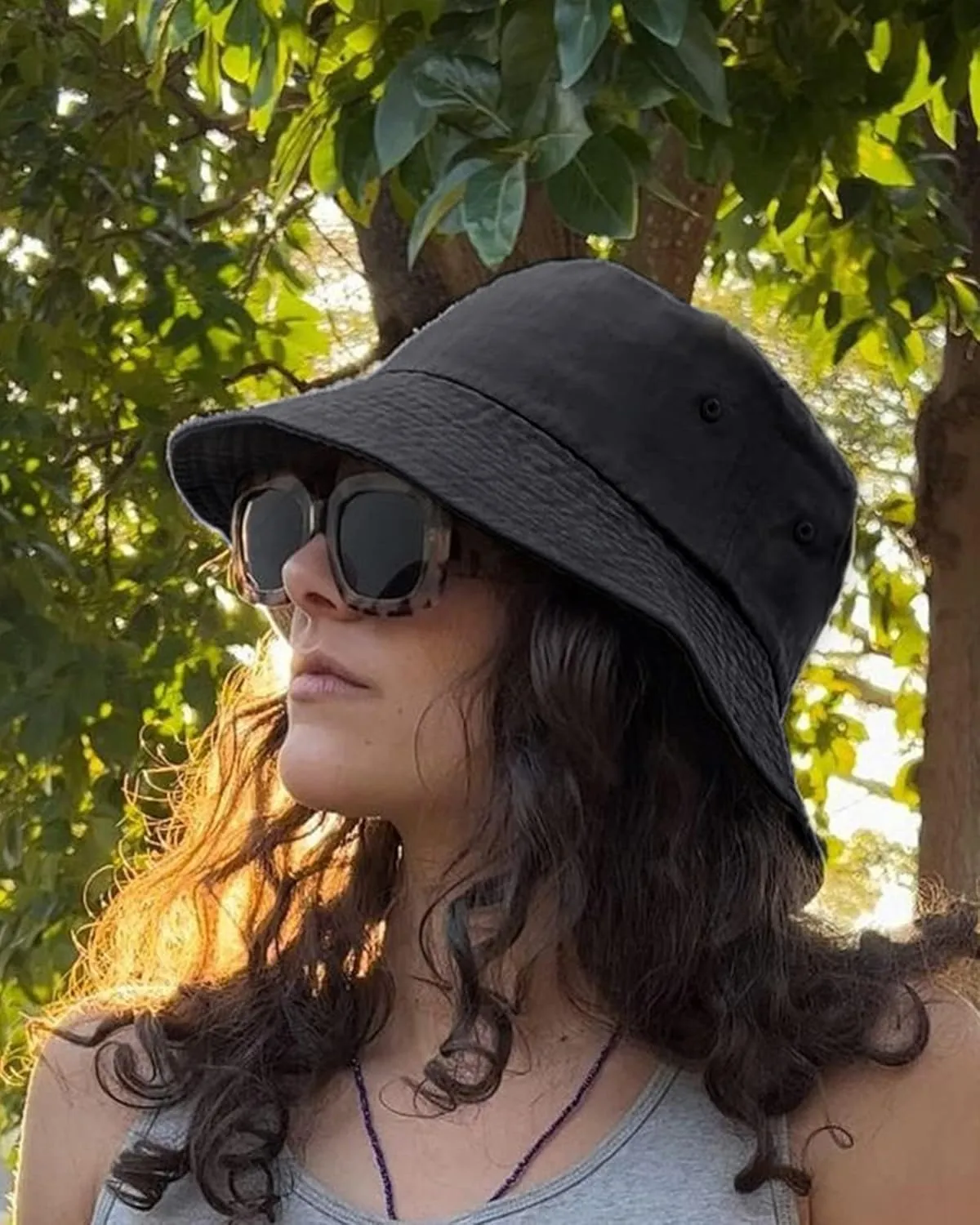 Camptrace Bucket Hats for Women Men Washed Cotton Bucket Hat Packable Sun Hats Summer Beach Hat with Detachable String Canvas