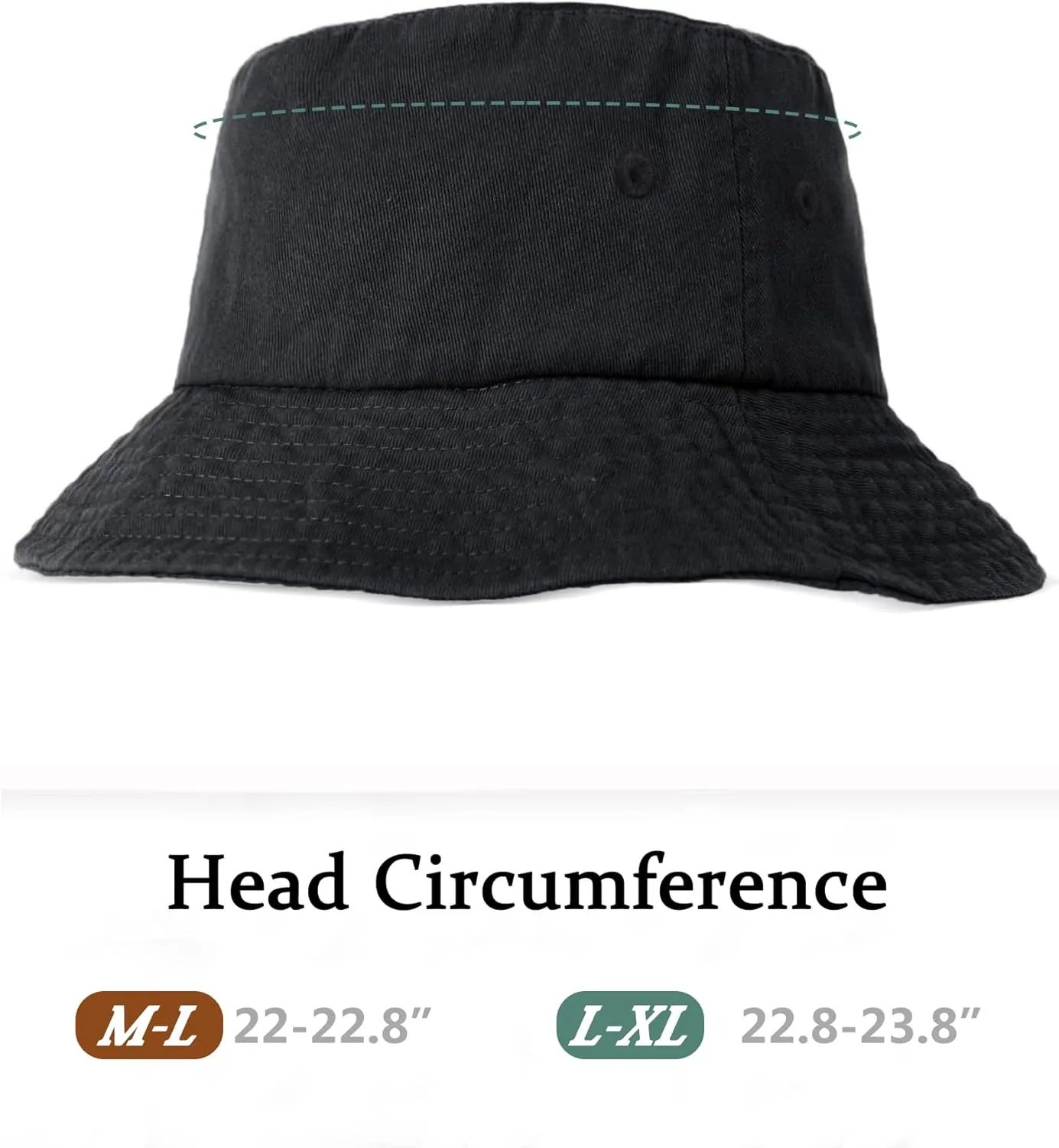 Camptrace Bucket Hats for Women Men Washed Cotton Bucket Hat Packable Sun Hats Summer Beach Hat with Detachable String Canvas
