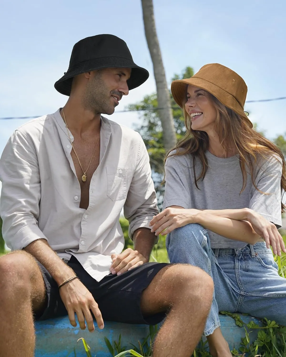 Camptrace Bucket Hats for Women Men Washed Cotton Bucket Hat Packable Sun Hats Summer Beach Hat with Detachable String Canvas