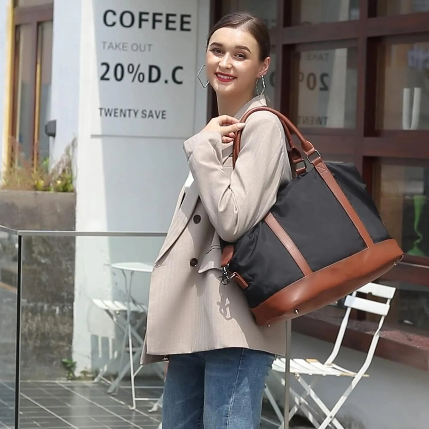 CAMTOP Women Ladies Travel Bag Canvas Weekend Overnight Carry On Luggage Bags