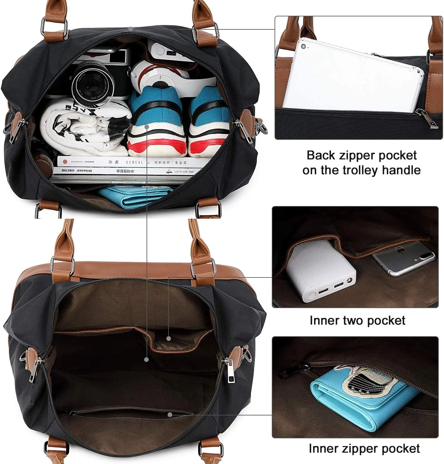 CAMTOP Women Ladies Travel Bag Canvas Weekend Overnight Carry On Luggage Bags