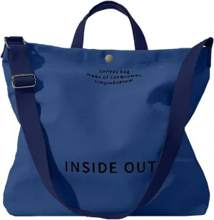 Canvas Tote Bag For Women inside out bag Crossbody Handbag with Adjustable Strap and Coin Purse for Work,Travel,Grocery