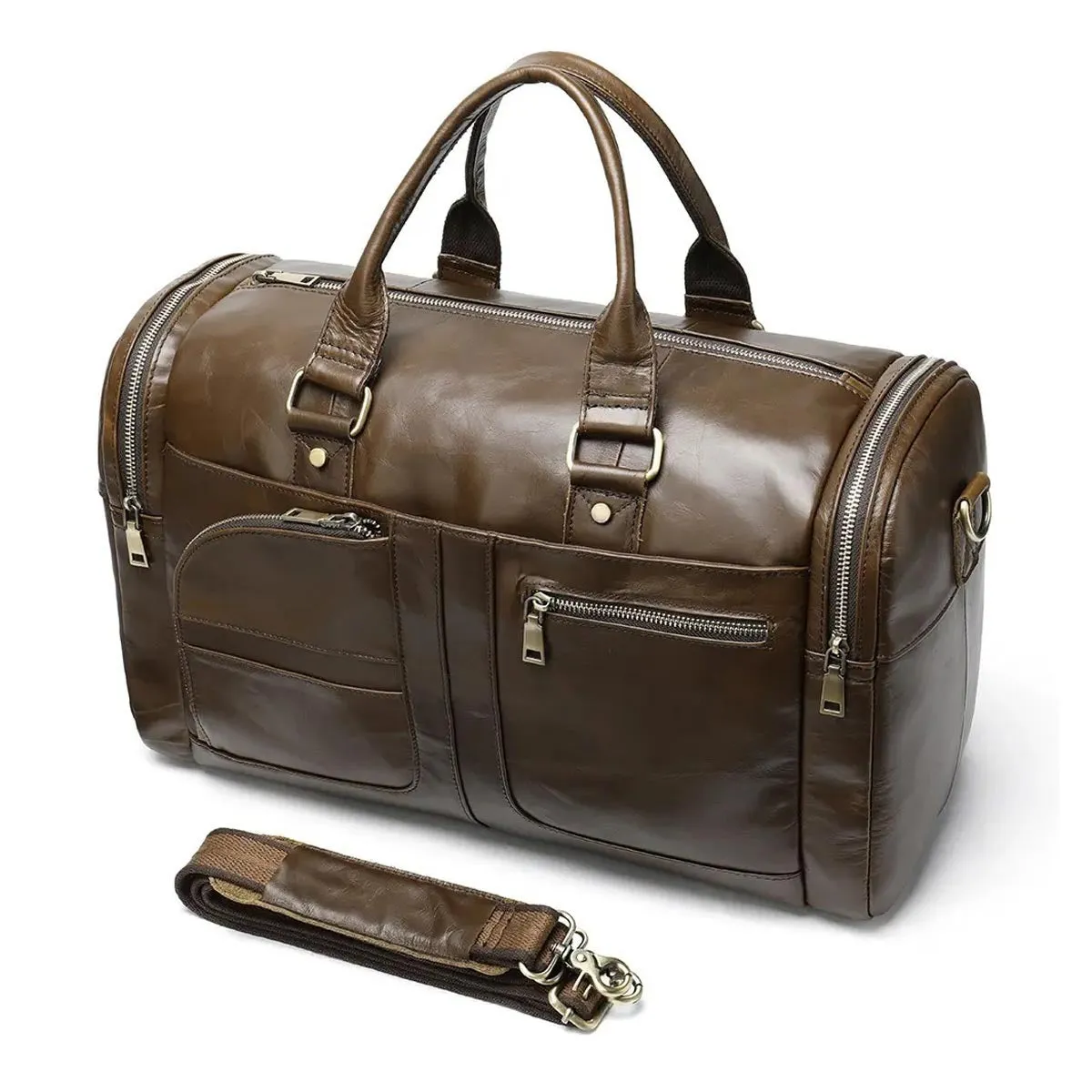 Caper Leather Weekender Bag – Stylish and Functional Travel Companion