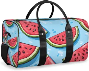 Cartoon Watermelon Travel Duffle Bag for Women Men Gym Duffel Foldable Bag Waterproof Weekender Sweet Fruit Duffle Tote