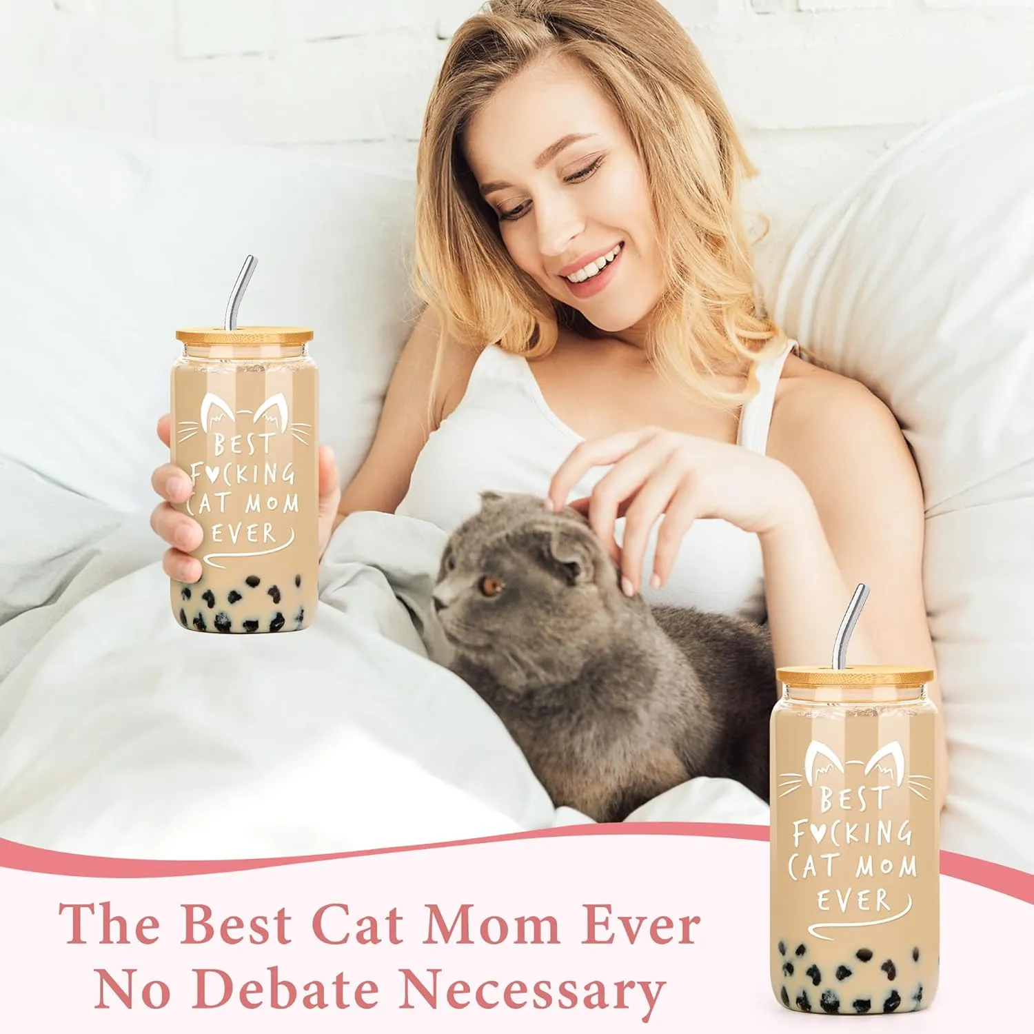 Cat Mom Gifts for Women Unique Cat Themed Gift for Cats Lovers Gifts for Women Funny Cats Accessories for Woman - Kitty Paw Socks Keychain Pen Candle Cup Sticky Notes Makeup Bag Card