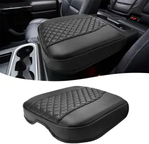 Center Console Cover for Chevy Silverado & GMC Sierra 1500 Accessories 2019-2025, Tahoe & Suburban & Yukon 2021-2025, Vinyl Car Armrest Protector, Floor Console Bucket Seat Only, Anti-Scratch, Black