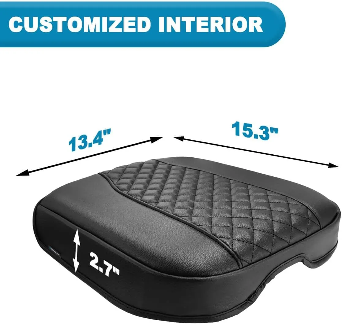 Center Console Cover for Chevy Silverado & GMC Sierra 1500 Accessories 2019-2025, Tahoe & Suburban & Yukon 2021-2025, Vinyl Car Armrest Protector, Floor Console Bucket Seat Only, Anti-Scratch, Black