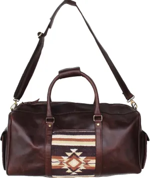 CHALLENGER Western Cowhide Leather Handwoven Travel Weekender Carry-On Duffle Bag 103RT26