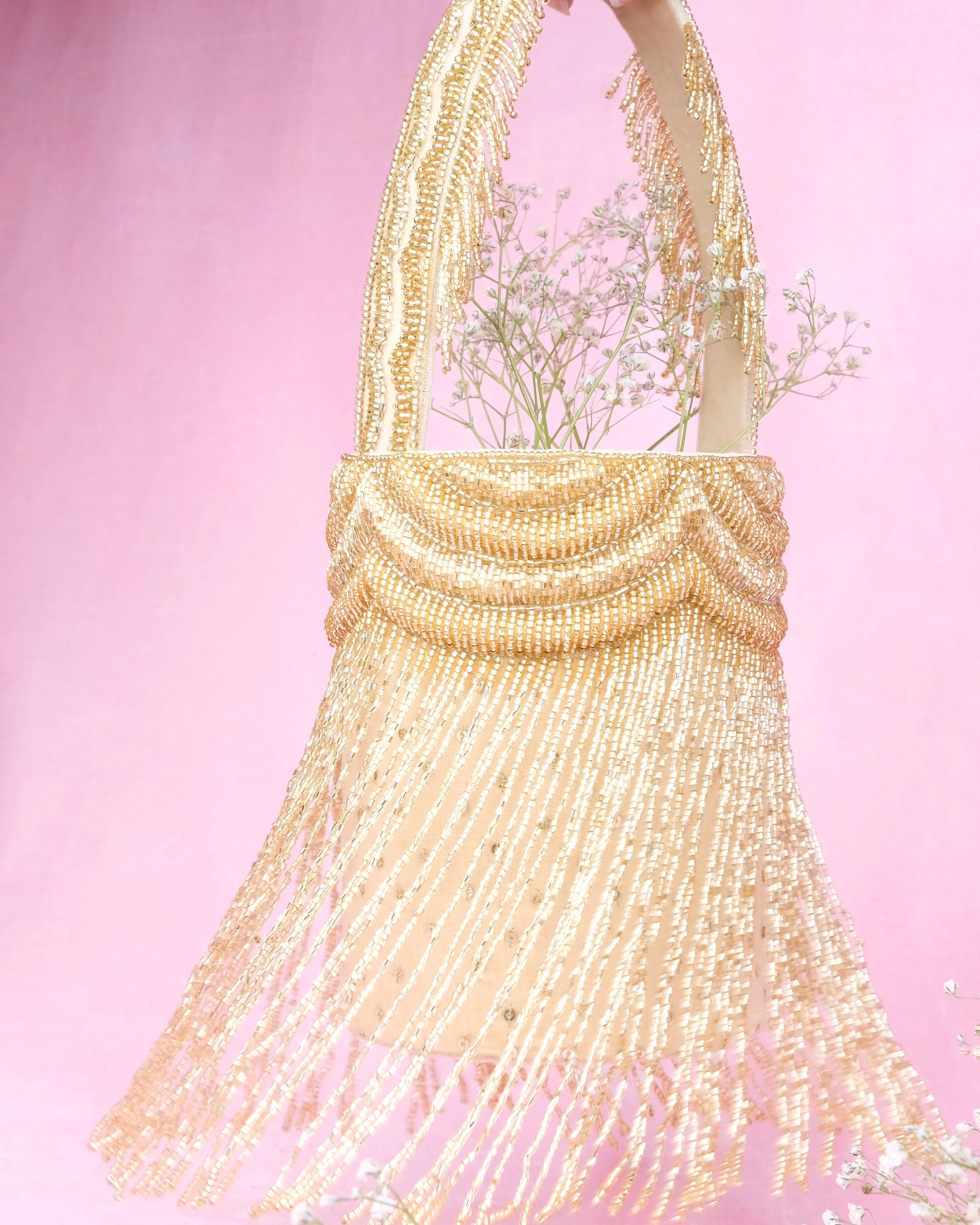 Chandelier Bucket Bag - Gold