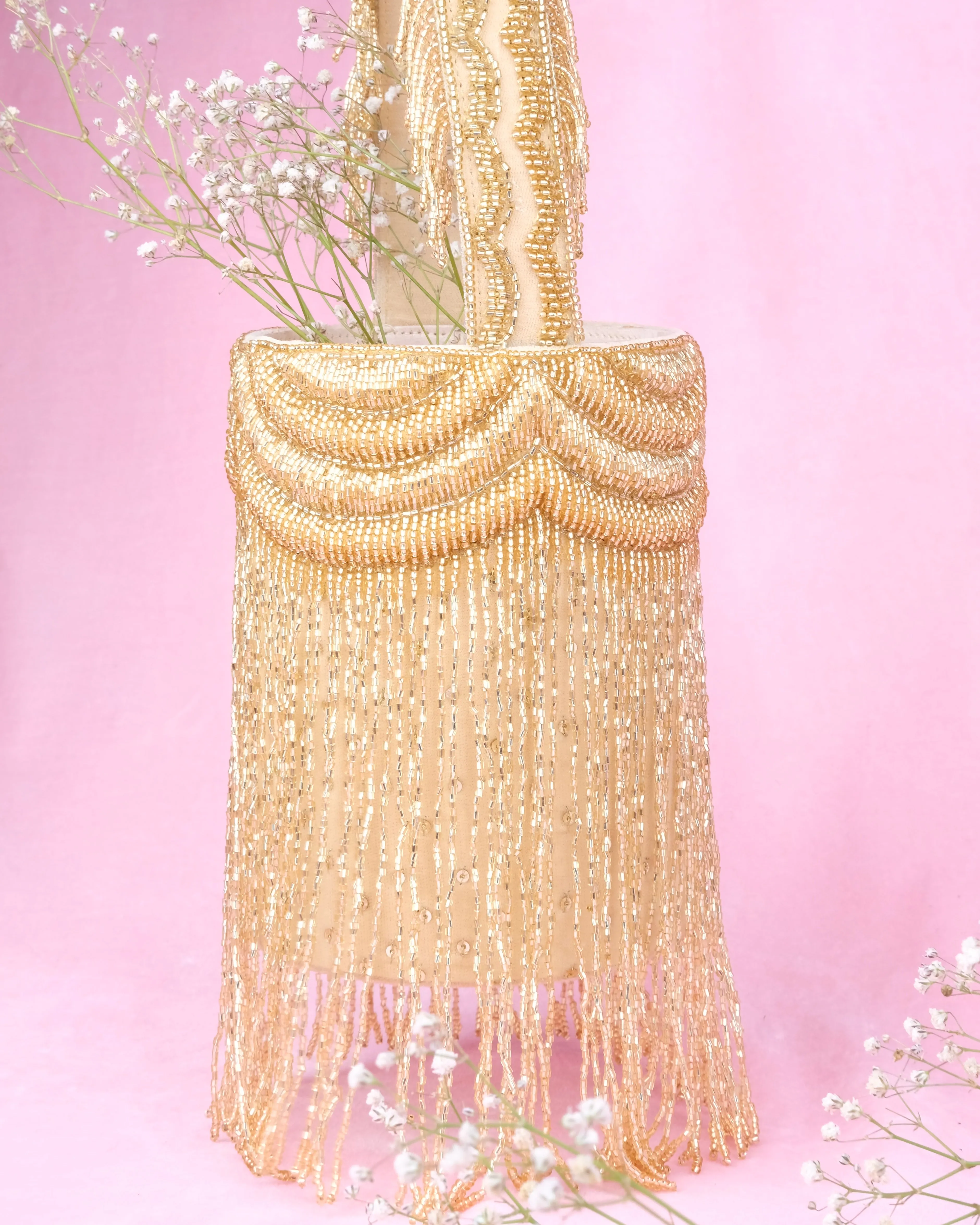 Chandelier Bucket Bag - Gold