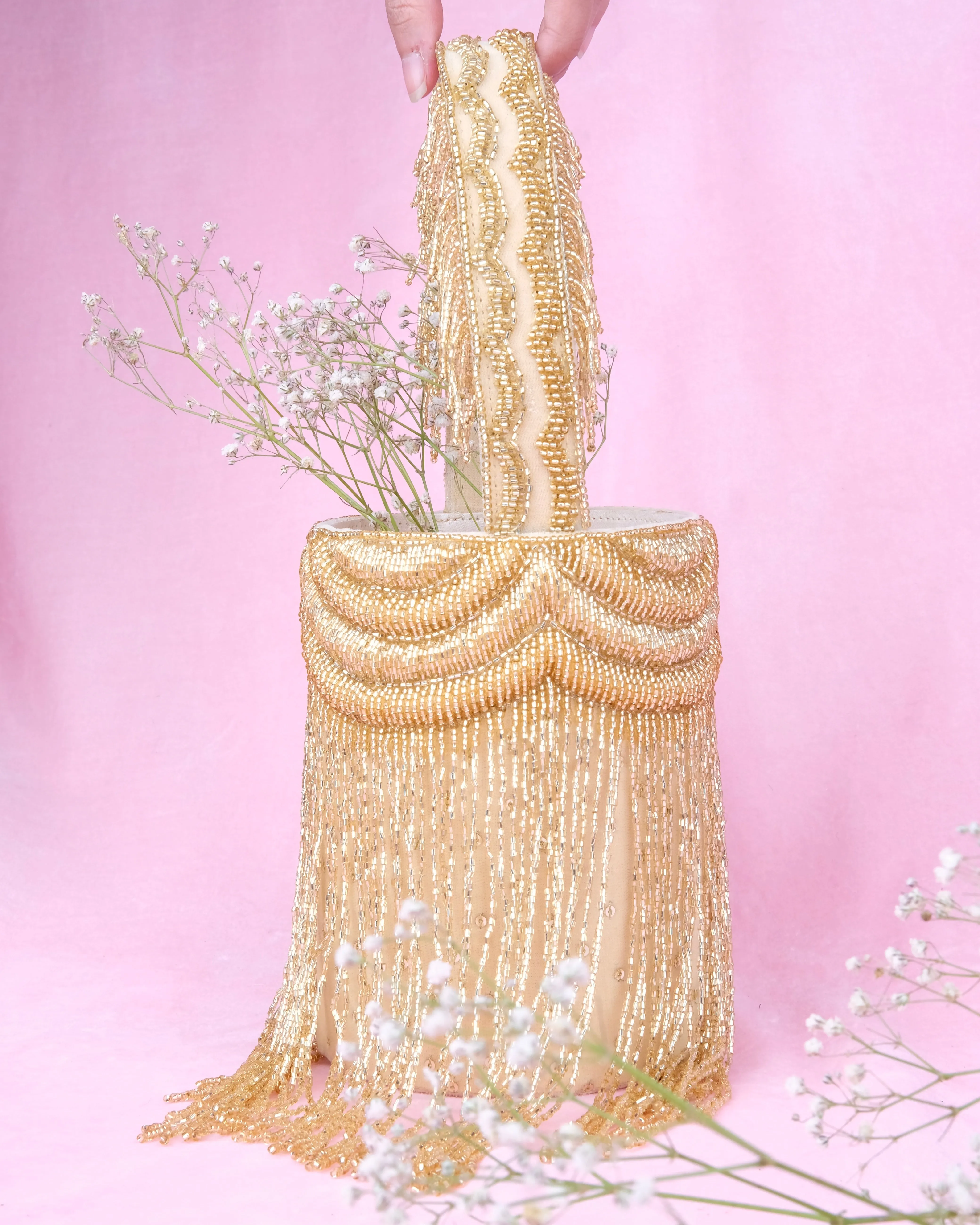 Chandelier Bucket Bag - Gold