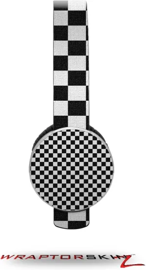 Checkered Canvas Black and White Decal Style Skin (fits Sol Republic Tracks Headphones - Headphones NOT Included)