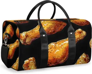 Chicken Legs Travel Duffle Bag for Women Men Gym Duffel Foldable Bag Waterproof Weekender Tasty Food Duffle Tote