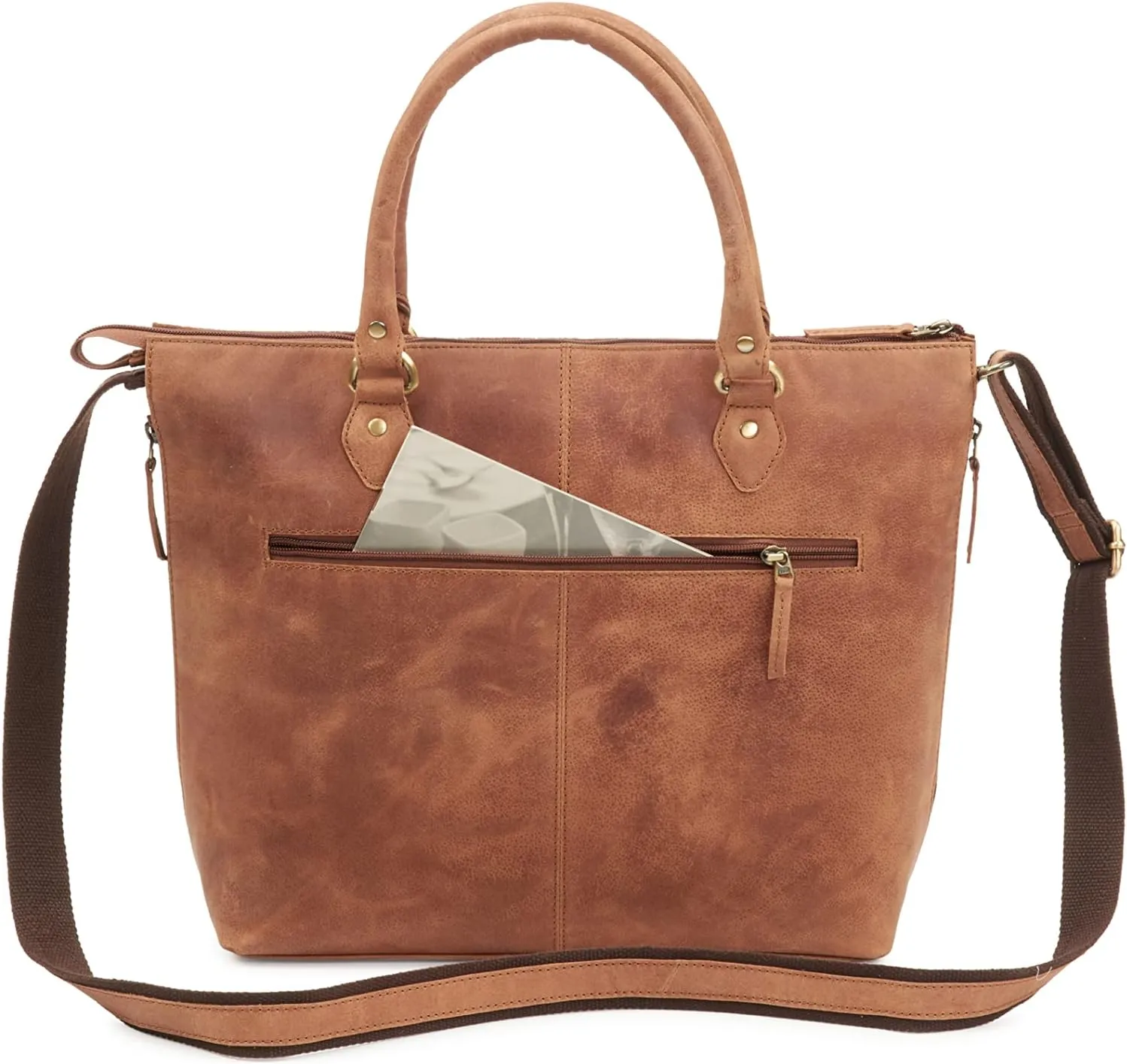 Chrystie Handmade Genuine Leather Tote Handbag for Working Women Laptop Messenger Briefcase Shoulder Bag