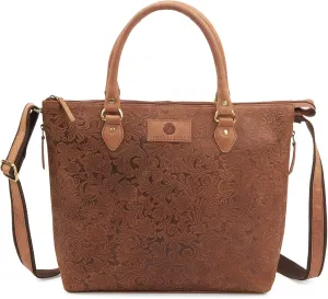 Chrystie Handmade Genuine Leather Tote Handbag for Working Women Laptop Messenger Briefcase Shoulder Bag