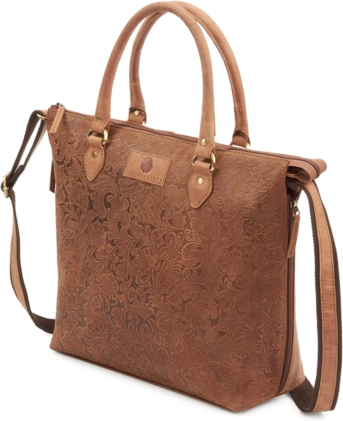 Chrystie Handmade Genuine Leather Tote Handbag for Working Women Laptop Messenger Briefcase Shoulder Bag