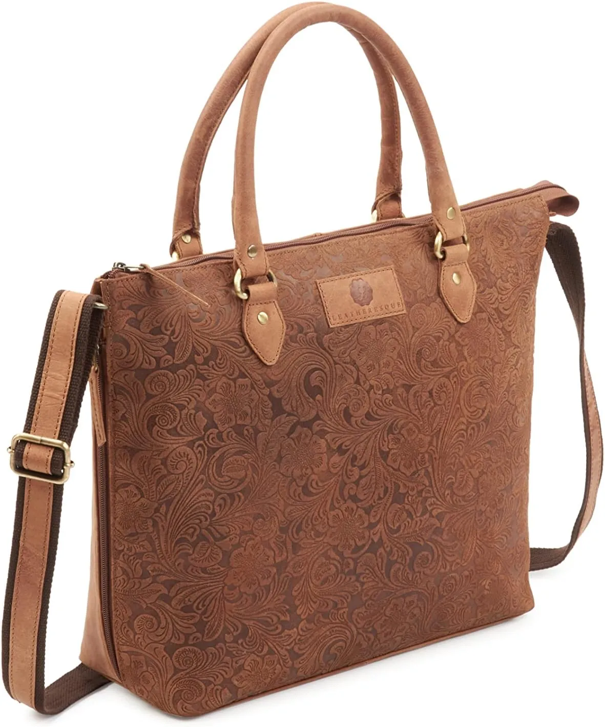 Chrystie Handmade Genuine Leather Tote Handbag for Working Women Laptop Messenger Briefcase Shoulder Bag