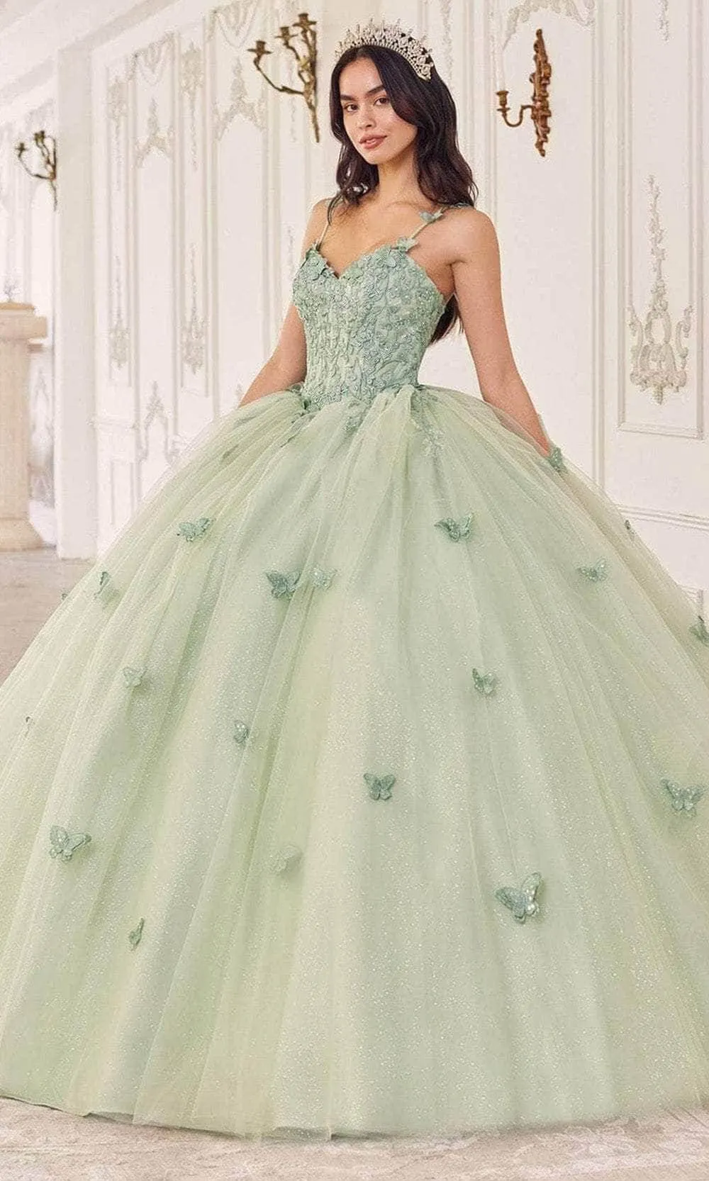 Cinderella Divine 15718 - Floral Applique Ballgown