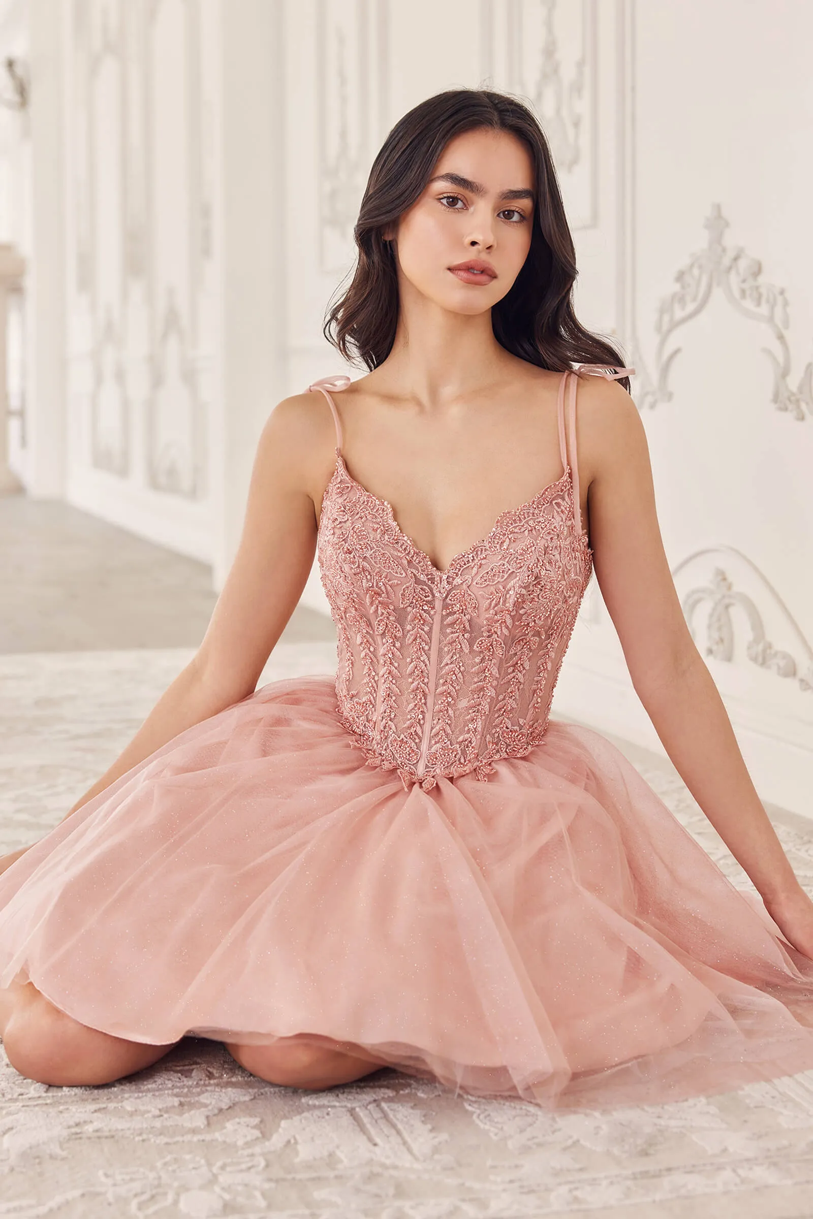 CINDERELLA DIVINE CD0236 Short A-Line Tulle Dress
