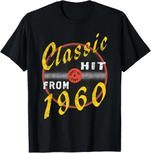 Classic Hit From 1960 Vinyl – Born In 1960 Vintage Birthday T-Shirt