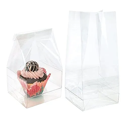 ClearBags Clear Cupcake Bags | Party Favor Bags for Cupcakes Muffins Bundt Cakes | Great for Weddings, Parties, Bakery | 100 Bags Fits 1 Cupcake | 9" Tall CBG4XL 100