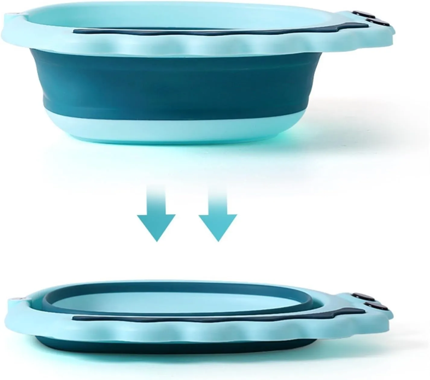 Collapsible wash Basin Foldable Washbasin Folding Bathtub Plastic Folding Basin Portable Travel Folding Laundry Basin Thickened Bathtub(Blue)