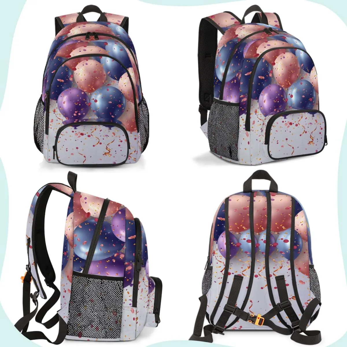 Colorful Balloon Carry on Travel Backpack for Women Men Water resistant Lightweight Rucksack Backpack for Weekender Casual Work Hiking Happy Birthday