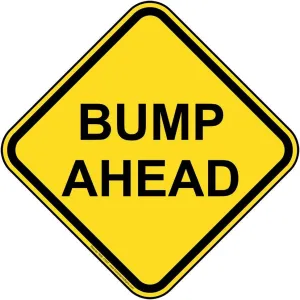 ComplianceSigns.com Bump Ahead Sign, Yellow Reflective, 12 in. on 80 mil Aluminum for Recreation Roadway