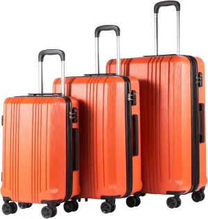 Coolife Luggage Expandable Suitcase PC ABS 3 Piece Set with TSA Lock Spinner 20in24in28in