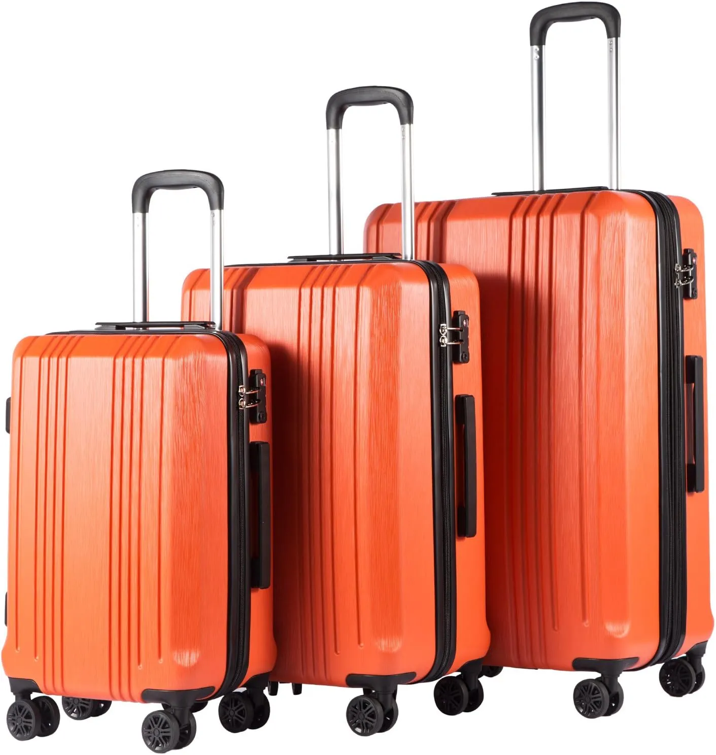 Coolife Luggage Expandable Suitcase PC ABS 3 Piece Set with TSA Lock Spinner 20in24in28in