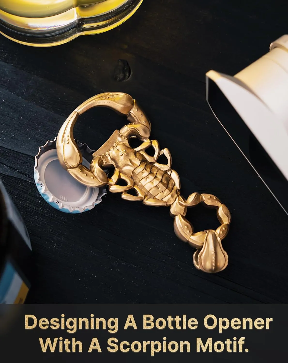 COPPERTIST.WU Scorpion Bottle Opener Beer Holder Gifts for Wine Lovers, Pocket Split Key Ring Bar Soda Beverage