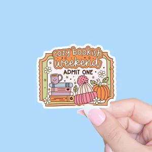 Cozy Bookish Weekend Vinyl Sticker