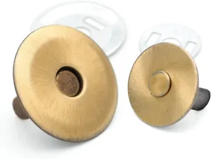 CRAFTMEMORE Magnetic Snap Buttons Quality Strong Clasp for Purse Sewing Handbags Closures 6 Pack MNU (18mm, Brushed Brass)
