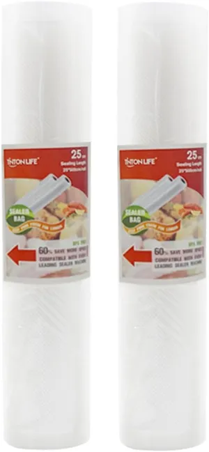 Creation Core Kitchen Commercial Grade Food Storage Saver Vacuum Sealer Bags Roll(2PCS 9.8"x197")