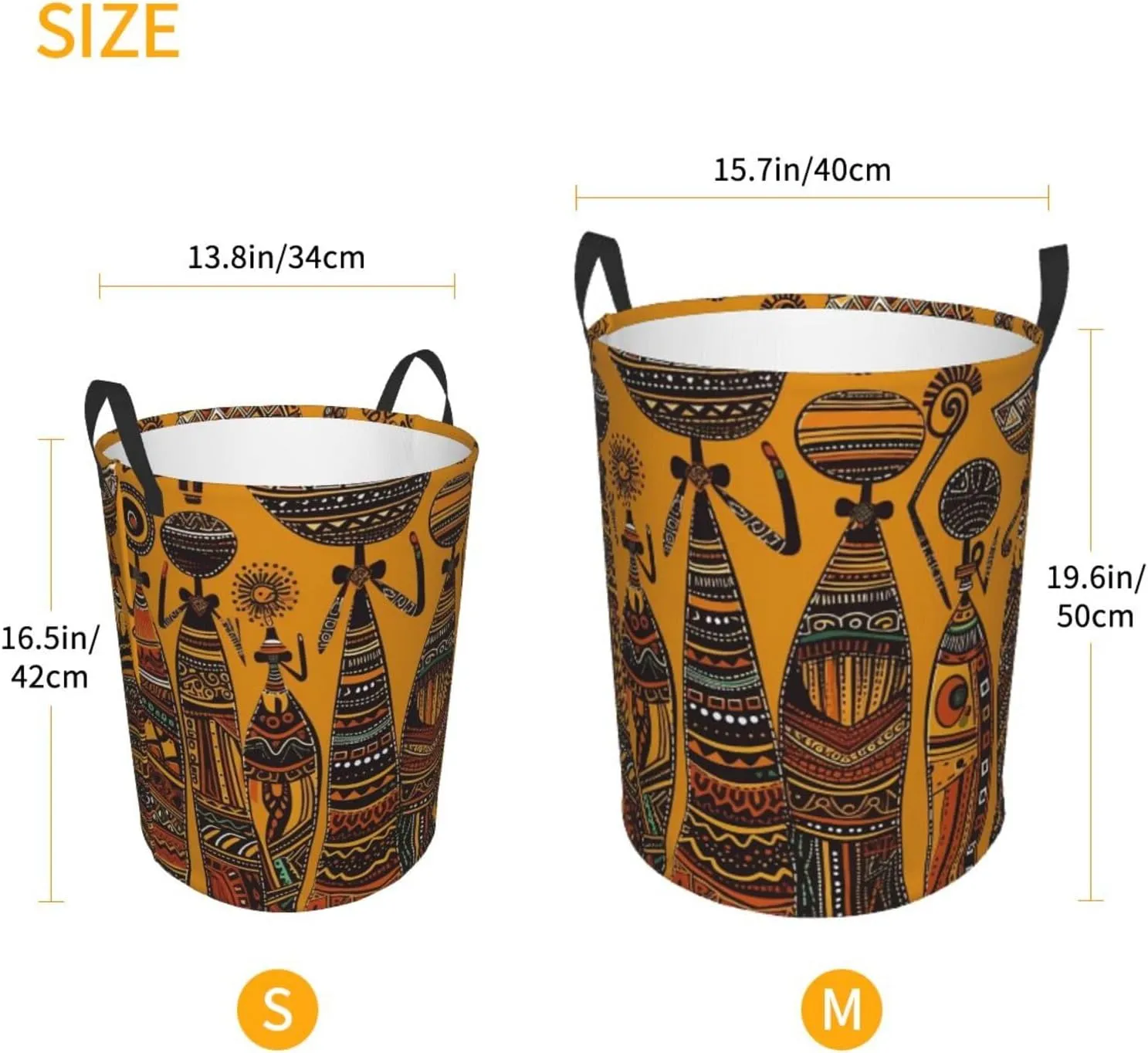 Creative African Culture Laundry Basket With Handles Foldable Oxford Cloth Tote Bag Laundry Hamper Waterproof Clothes Storage Bucket Toy Organizer For Laundry Room/Bathroom/Bedroom/Dormitories