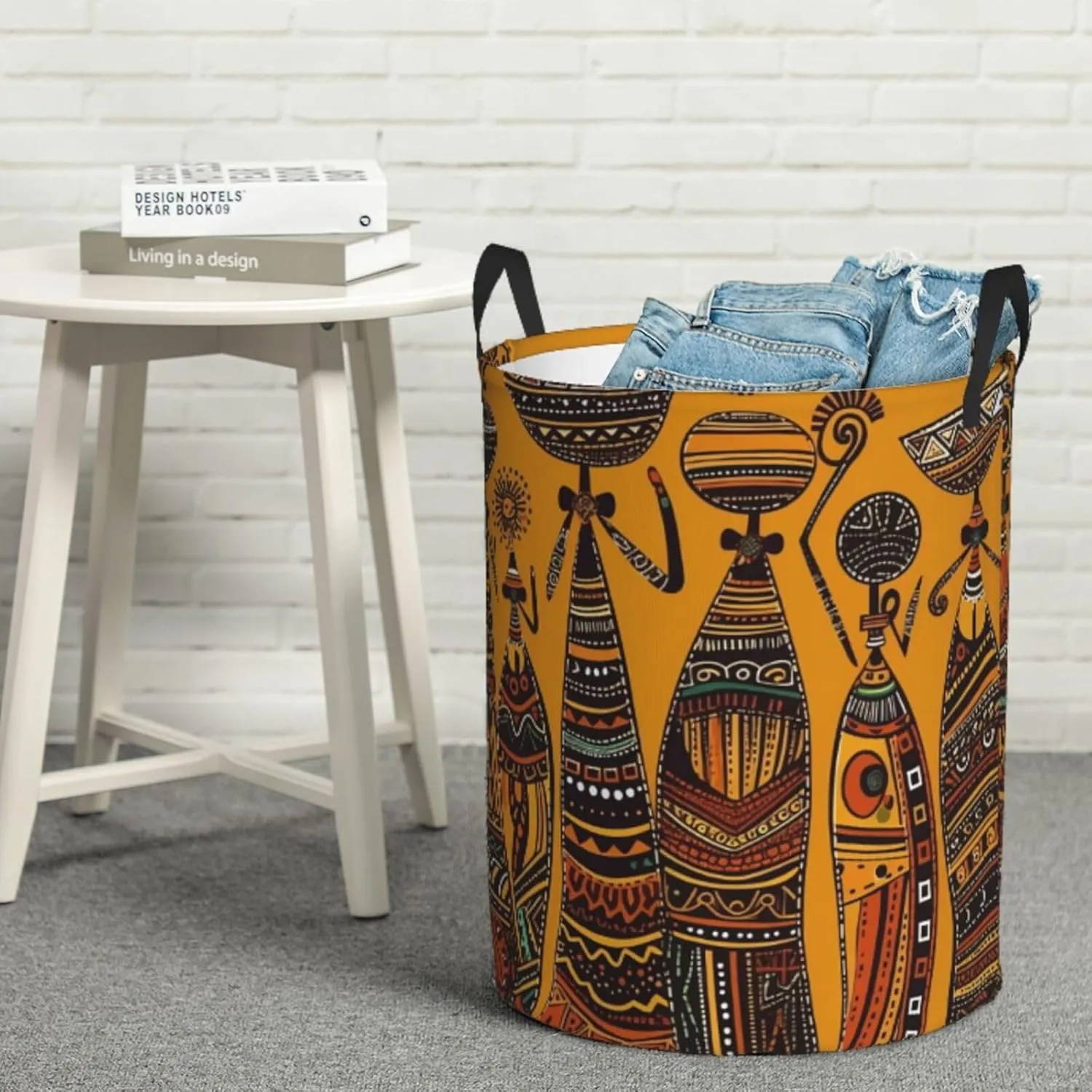 Creative African Culture Laundry Basket With Handles Foldable Oxford Cloth Tote Bag Laundry Hamper Waterproof Clothes Storage Bucket Toy Organizer For Laundry Room/Bathroom/Bedroom/Dormitories