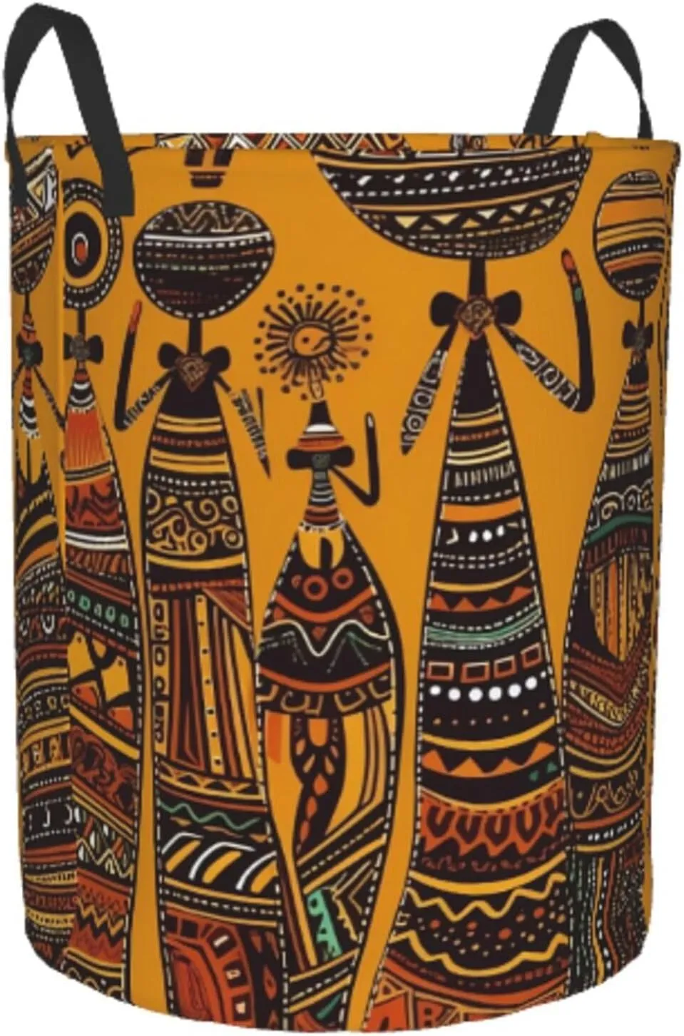 Creative African Culture Laundry Basket With Handles Foldable Oxford Cloth Tote Bag Laundry Hamper Waterproof Clothes Storage Bucket Toy Organizer For Laundry Room/Bathroom/Bedroom/Dormitories