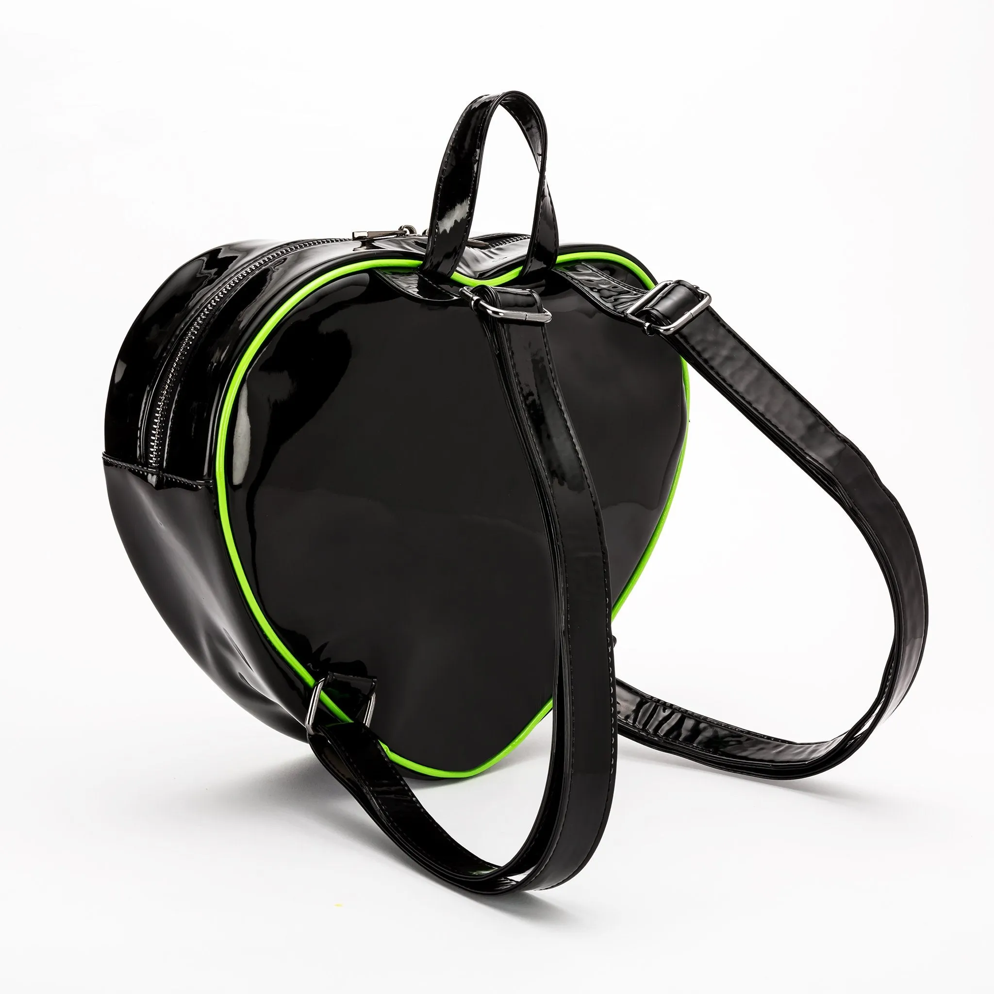 Creature with Damsel heart shaped vinyl backpack
