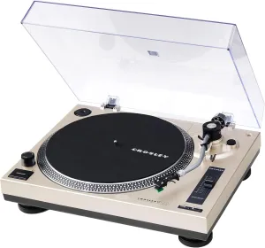Crosley C100BT-CP Belt-Drive Bluetooth Turntable Record Player with Adjustable Counterweight, Champagne