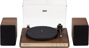 Crosley C65A-WAGL 2-Speed Vinyl Record Player Turntable with 50W Speakers, Moving Magnet Audio-Technica Cartridge, Bluetooth Receiver, Walnut