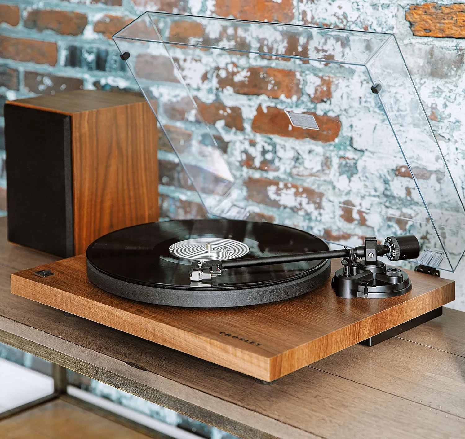 Crosley C6B-WA Belt-Drive Bluetooth Turntable Record Player with Adjustable Tone Arm, Walnut